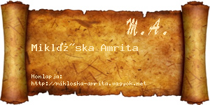 Miklóska Amrita névjegykártya